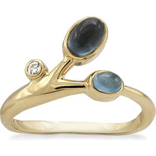 Wave 14 Karat Guld Ring fra Rabinovich med Topas og Diamant 0,03 Carat C/SI