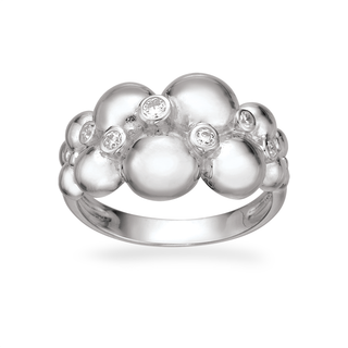 Scrouples ring kugler i sølv med cubic zirkonia