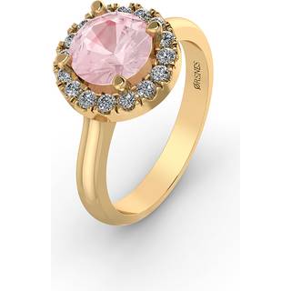 14 Karat Guld Ring fra Henrik Ørsnes Design med Pink Morganit og Brillanter 0,24 Carat W/SI