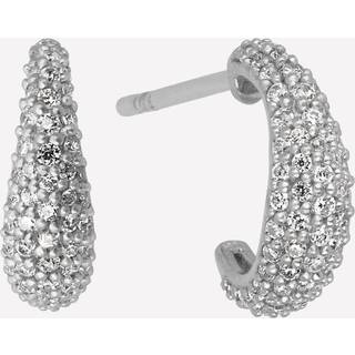 byBiehl Ocean Flow Sparkle Creol Øreringe i Sterling Sølv