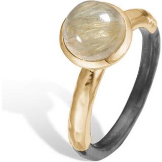 By Birdie Victoria Rose Ring i Sterling Sølv med 14 Karat Guld Og Rutilkvarts