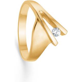 14 Karat Guld Ring fra Randers Sølv med Diamant 0,10 Carat W/SI