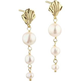 HULDA PEARL LONG EARSTUD | GOLDEN