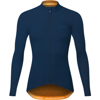 Le Col Hors Categorie Long Sleeve Jersey - L - Navy/Saffron