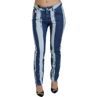 Dolce & Gabbana Cobalt Blå Stripes Skinny Denim Bomuld Jeans