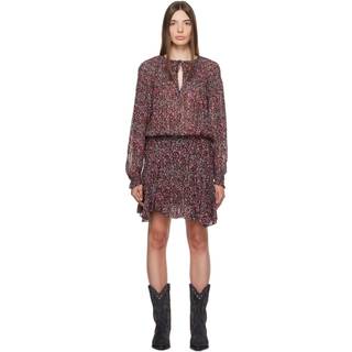 Marant Etoile Noanne paisley georgette minidress - brown - XL