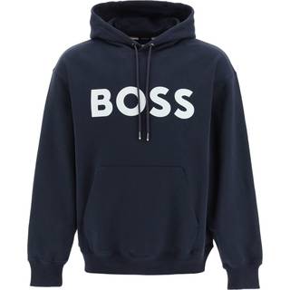 BOSS Black Herren Hoodie blau Logo und Motiv