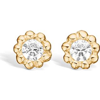 Blossom forgyldte ørestikker med hvide cubic zirkonia