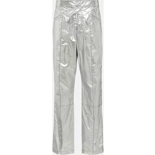 Isabel Marant Anea high-rise coated cotton pants - silver - XS