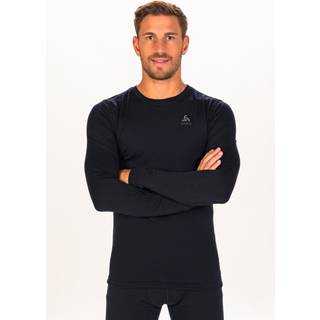 Odlo Merino 200 BL Top Crew Neck L/S Str. S - Herre, varm uldtrøje til løb og udendørs aktiviteter