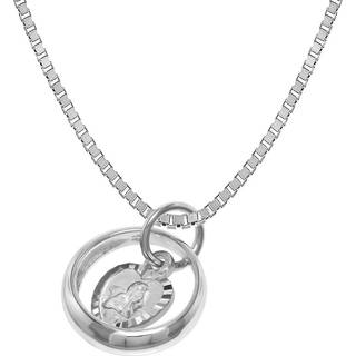 trendor 39577 Taufkette 925 Silber Taufring mit Engelherz