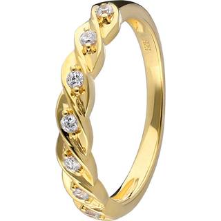 trendor 41628 Damenring 925 Silber Goldplattiert 7 Zirkonias