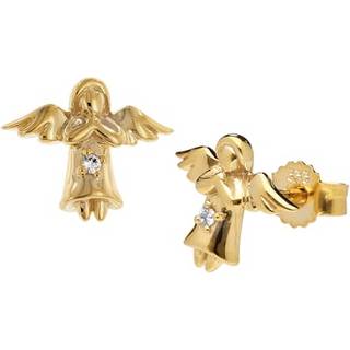 trendor 41543 Kinder-Ohrringe Engel Ohrstecker Gold 333/8K mit Zirkonia