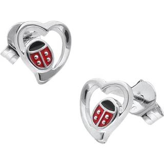 trendor 41639 Kinder-Ohrringe Silber 925 Ohrstecker Herz/Marienkäfer