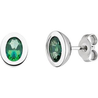 Viventy 783794 Damen-Ohrringe Silber Ohrstecker mit Grünem Stein