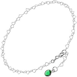trendor 51336 Fußkette 925 Sterlingsilber Mit Grünem Quarz
