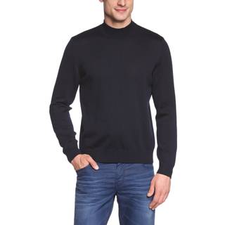 Maerz Herren Stehkragenpullover blau unifarben