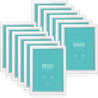 Lavie Home 5x7 Billedrammer (12 Pack White) Enkel designet fotoramme med high definition glas til v?gmontering og bordplade -display -s?t med 12