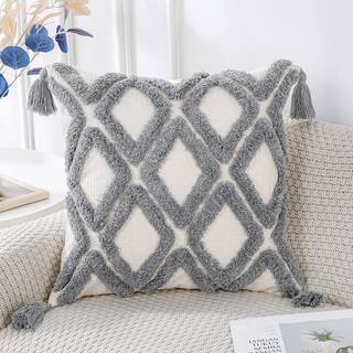 Panod Super Soft Farmhouse Decorative Plush Throw Pillow d?kker 20 x 20 gr? fast diamantm?nster, der