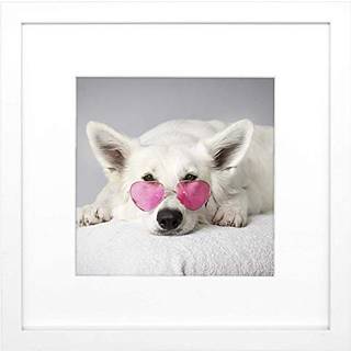 Golden State Art 12x12 ramme lavet af massivt tr - hvid mtte til 8x8 fotos - vgskrm i hrdet glas - (hvid 1 pakke)