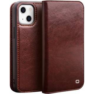 Qialino Classic iPhone 14 Plus Læderpung - Brun