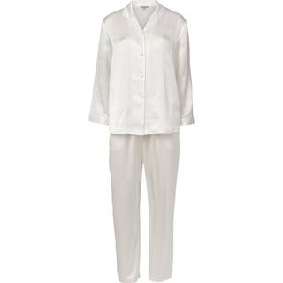 Lady Avenue Pure Silk Basic Pyjamas - Ivory - Medium