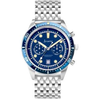 Accurist Men's Dive Chronograph Windermere Blue Dial Watch - Silver