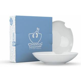 FifyEight Products Tassen Porcel?n Sm? dybe plader med bid Mark 7,1 tommer hvid (s?t med 2 plader)