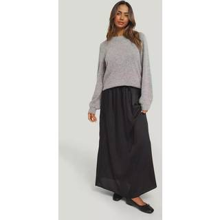 ONLY Suzette Ankel Long Satin Skirt Black S