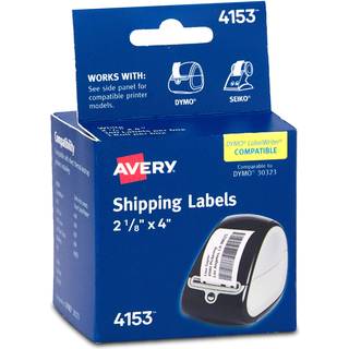 Avery Direct Thermal Shipping Labels 2-1/8 """" X 4 """" Hvid sammenlignelig med DYMO 30323 1 Roll med etiketter 140 Printbare etiketter i alt (4153)