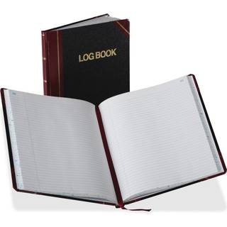 Boorum & Pease Log Book med sort/rød covers Record Regel 10-3/8 x 8-1/8 150 sider (G21-150-R) Hvid