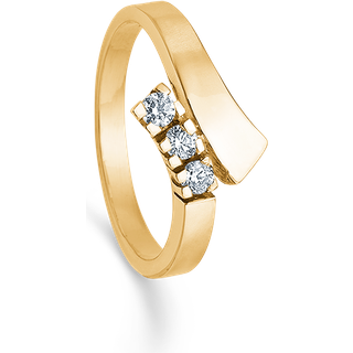 8 Karat Guld Ring fra Randers Sølv med Brillanter 0,09 Carat W/SI