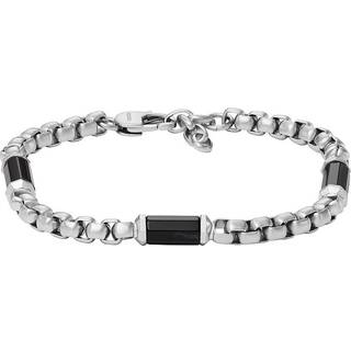 Rustfri Stål Herrearmbånd fra Fossil med Sort Agat