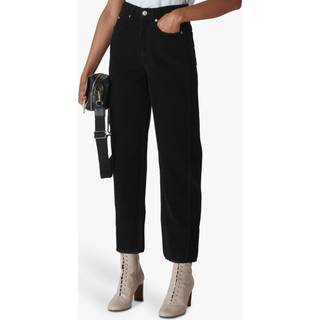 Whistles Whistles Black High Waist Corduroy Barrel Straight 100% Cotton Jeans