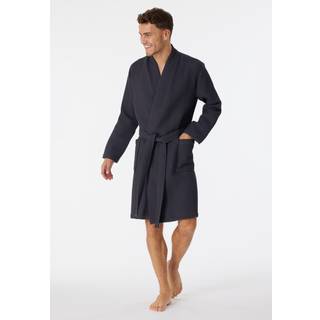 Schiesser Herren Bademantel grau unifarben