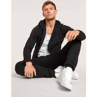 CALIDA Herren Pyjamahose schwarz Jersey-Baumwolle unifarben