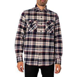 Replay Long Sleeved Check Shirt Navy