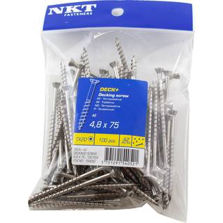 NKT Fasteners DECK+ terrasseskrue 4,8 x 75 mm 100 stk.