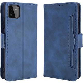 Samsung Galaxy A22 5G, Galaxy F42 5G Pung Cover med Kortholder - Blå