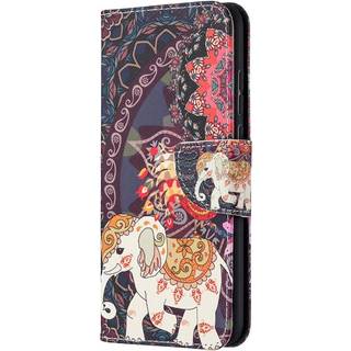 Huawei Honor 9X Lite Læder Cover m. Pung - Tribal Elefant
