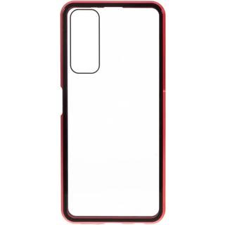 Huawei P Smart 2021 Magnetisk Cover m. Glas Forside & Bagside - Rød