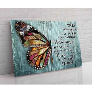 Kejpu lærred vægkunst hun hviskede tilbage jeg er storm sommerfugl plakat kunstværk maling til moderne stue kontorindretning indrammet klar til a
