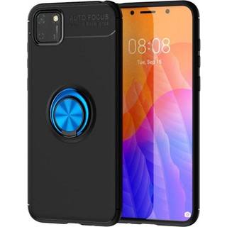 Huawei Y5p Magnetisk Kickstand Sort M. Blå Ring