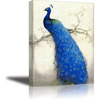 P?fugl v?gkunstindretning til sovev?relse piy hd smukke olie maleri l?rred udskrifter af elegant stolt p?fugl p? beige billeder (1 """" tyk ramme v