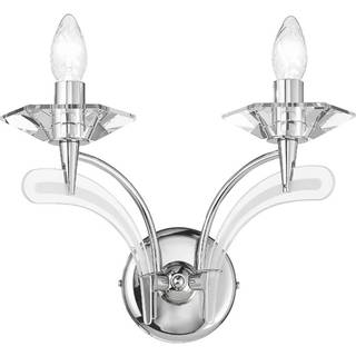 Metallux Designer væglampe Icaro, dæmpbar, Krom/sølv, Stue/spisestue, Metal, Design