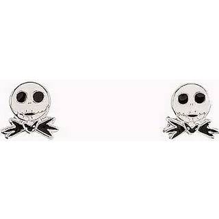 Disney Silver Nightmare Before Christmas Jack Skellington Stud Earrings - F6743