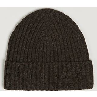 Amanda Christensen Rib Knitted Cashmere Cap Brown Melange