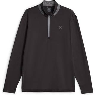Puma Lightweight 1/4 Zip (Bryst Logo) Herre Pullover - Puma Black/Slate Sky - Str. M