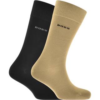 BOSS 2pak Bambusstrømper i beige & sort til herre