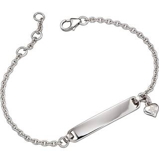 Little Star Aisha Diamond Charm ID Bracelet - 17cm - Silver